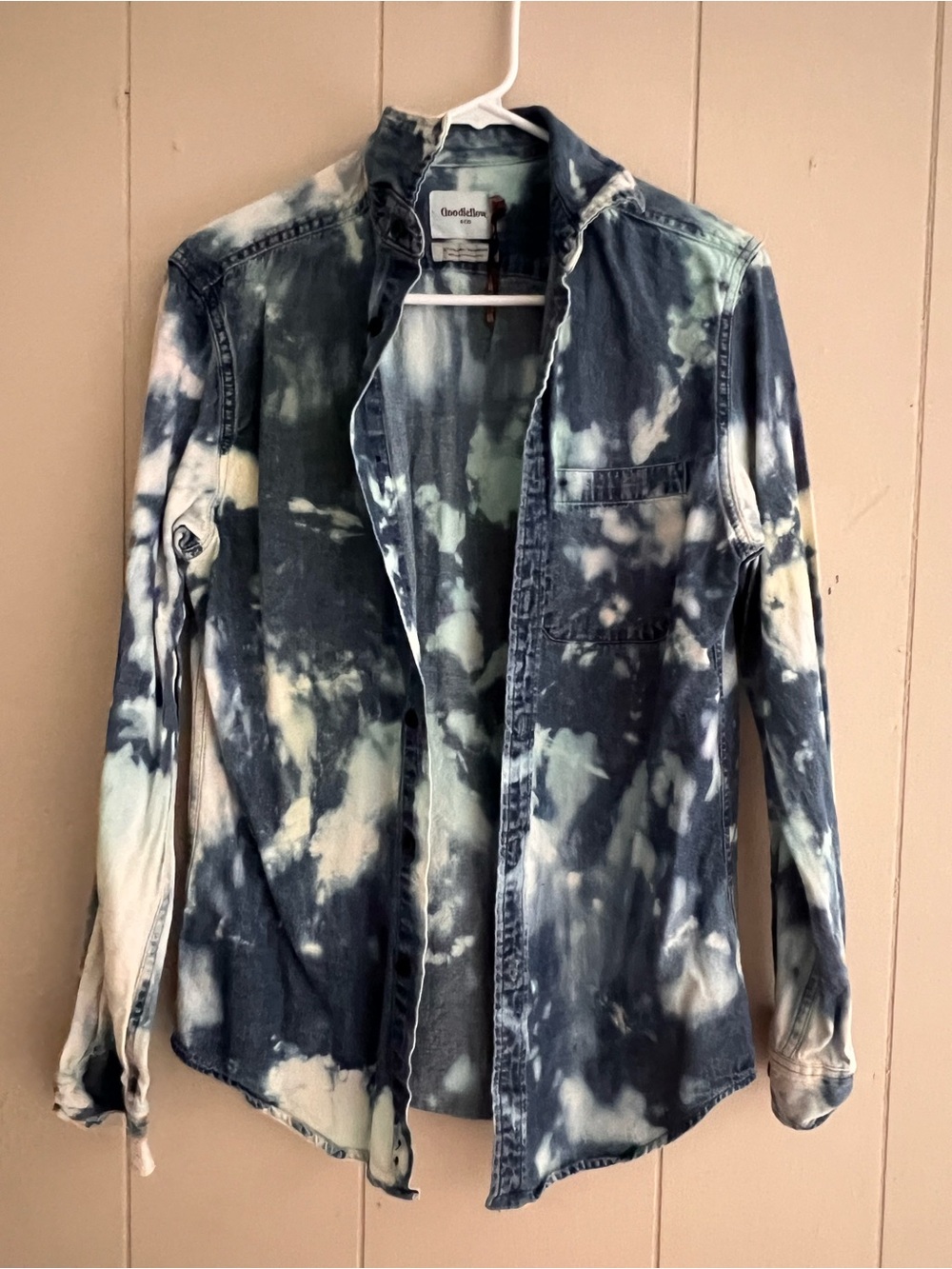 Goodfellow & Co Navy and White Tie-Dye Shirt Jacket